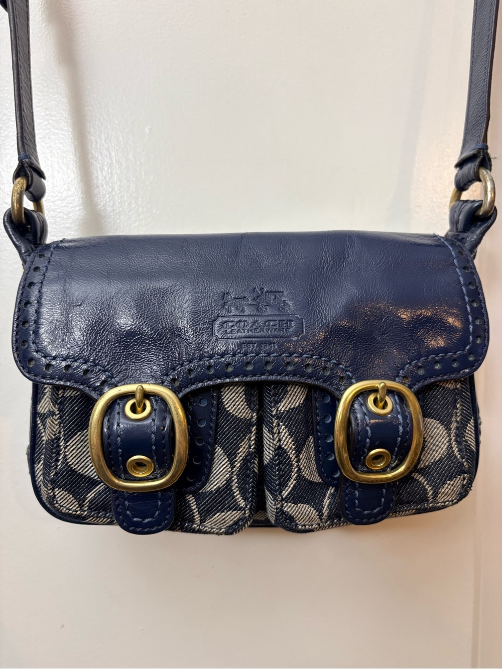 2008 Coach Legacy Bleecker Signature Denim Jessie Swing Crossbody Bag